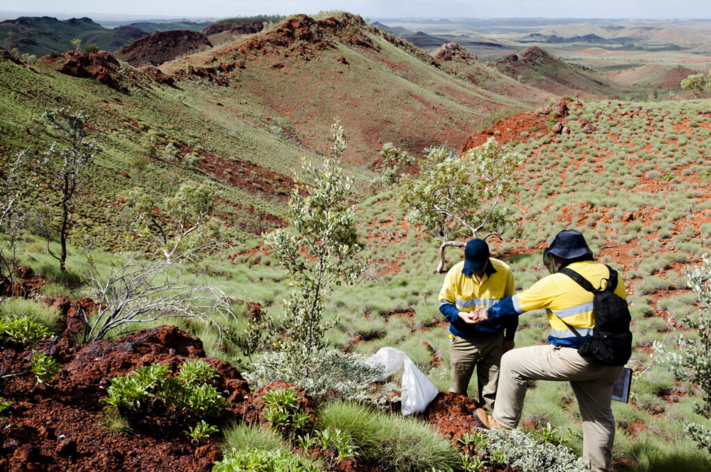 Geologists Sampling Rocks